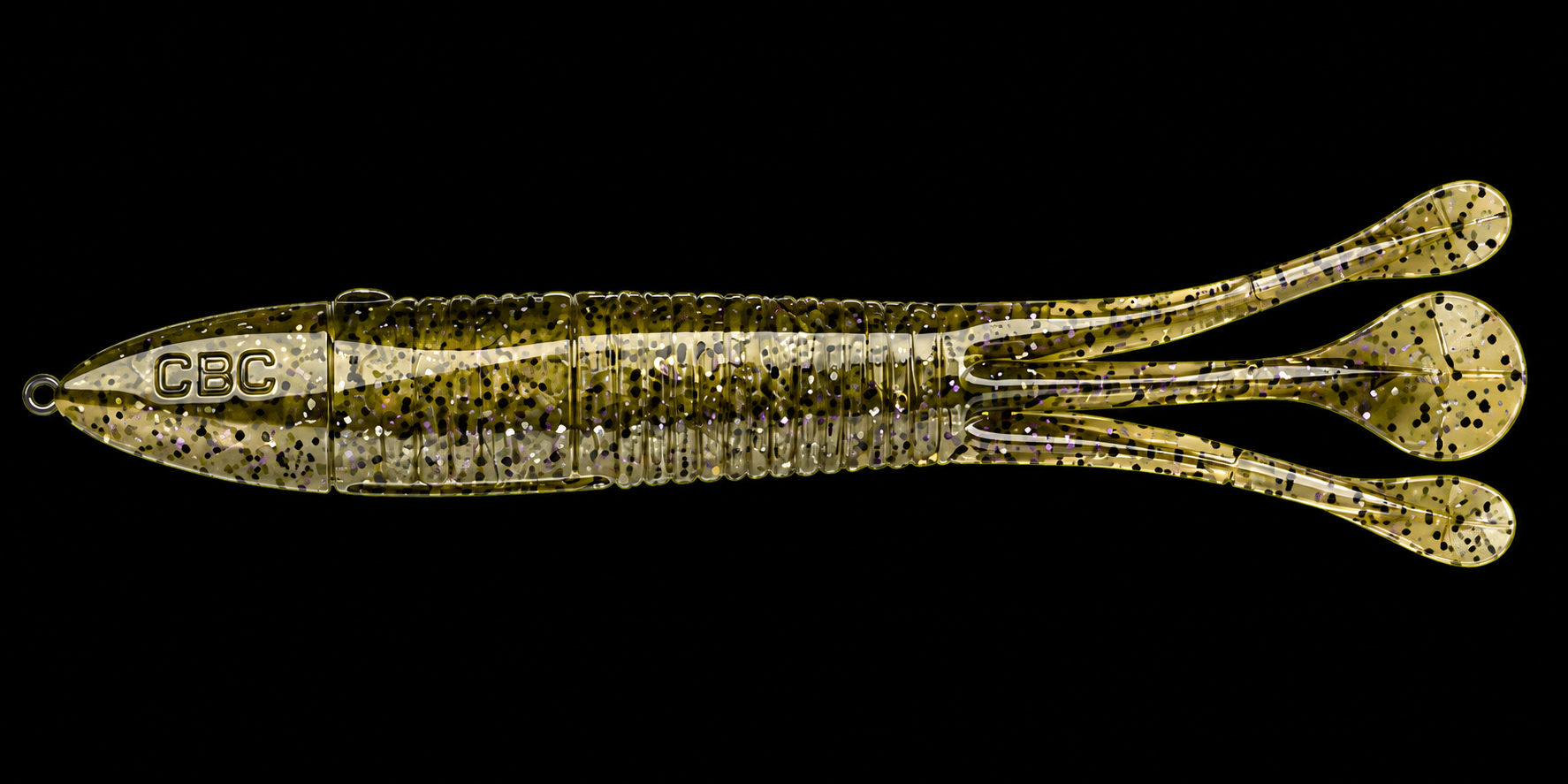 Chernobyl Minnow soft-plastic swimbait with three separate paddle tails