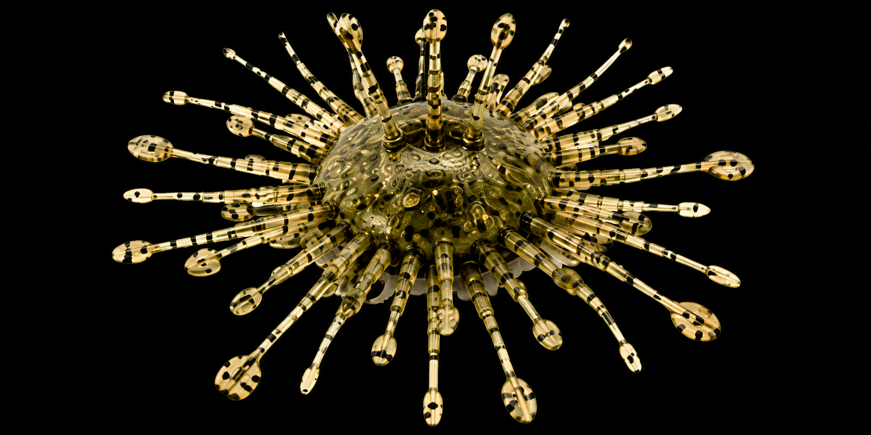 Outbreak soft-plastic urchin with radiating appendages